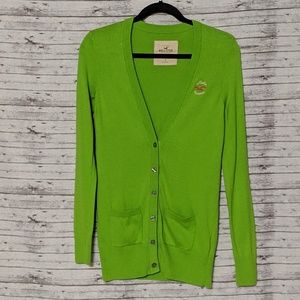 🦋 Hollister California lime Green Cardigan SZ:S